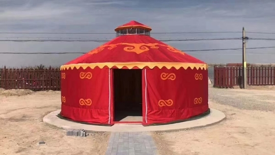 Installation facile et rapide Yurtes mongoles de 6 M de diamètre avec décoration de fenêtre de puits de bambou