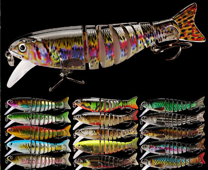 17 colore 17 CM/11g 6#Hooks 3D observe le plein attrait de pêche joint multi de natation de couche d'amorce en plastique