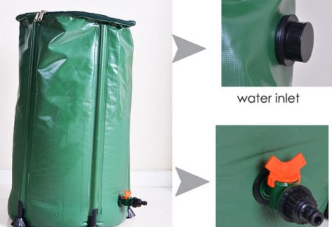 Baril de pluie pliant flexible de bout d'eau de PVC 100L pour le collecteur d'eau de pluie de jardin