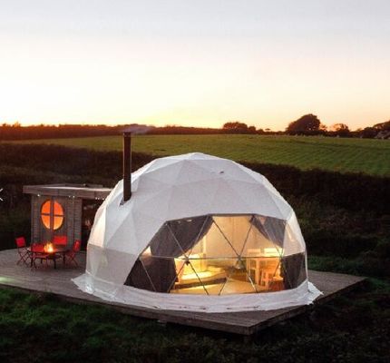 tente de dôme de 7M Camping Clear Geodesic avec la tente extérieure de dôme de tentes de partie de dôme d'isolation