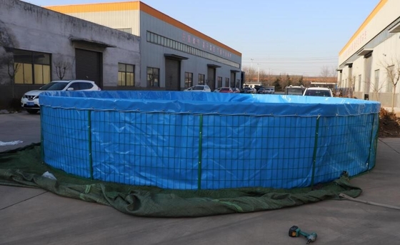 50000 litres pliables de PVC d'étang à poissons de bâche avec la maille en acier