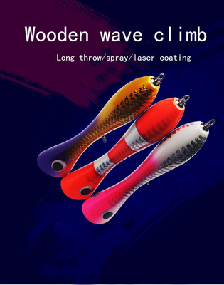 3 le triple de revêtement d'amorce en bois de laser des couleurs 20CM/120g accroche l'attrait de large ouverture de Bass Snakehead Popper Wooden Fishing