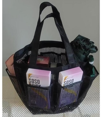 Sac de rangement en PVC revêtu de maille, sac de magasinage, sac à dos en maille
