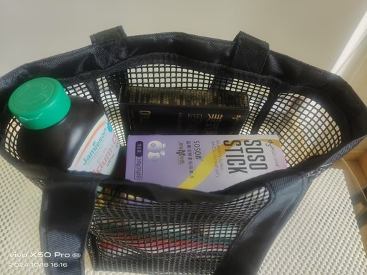 Capacité de charge élevée Sac de magasinage Plage Sac en maille en PVC Logo de conception personnalisé
