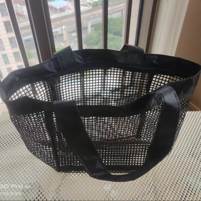 Capacité de charge élevée Sac de magasinage Plage Sac en maille en PVC Logo de conception personnalisé