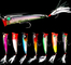 7 perche de crochet de plume des couleurs 8CM/10.50G, attrait dur en plastique de pêche de bouton-pression d'amorce de poisson-chat